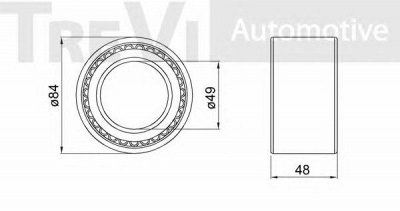 TREVI AUTOMOTIVE wb1542 -  Комплект подшипника ступицы колеса